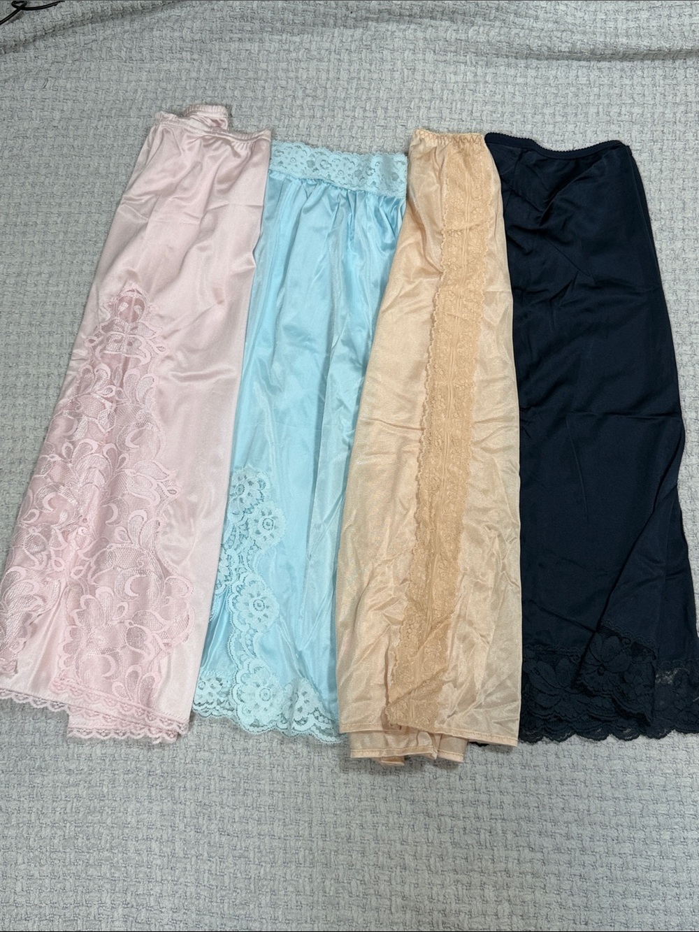 Half Slips Lace Blue Peach Pink Set of 4 Sizes S M L